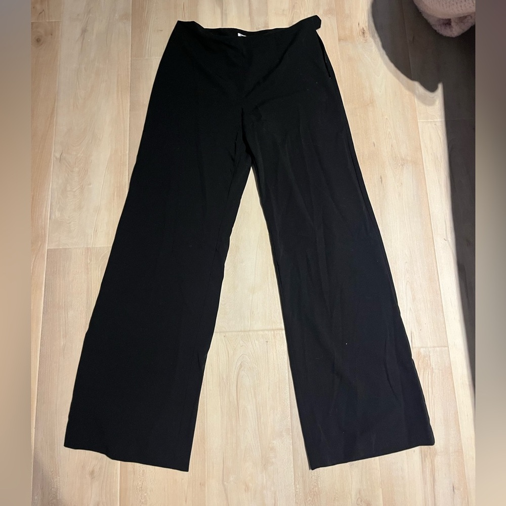 Black Wide-Leg Dress Pants